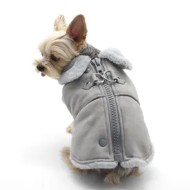 Furry Runner Coat in Gray