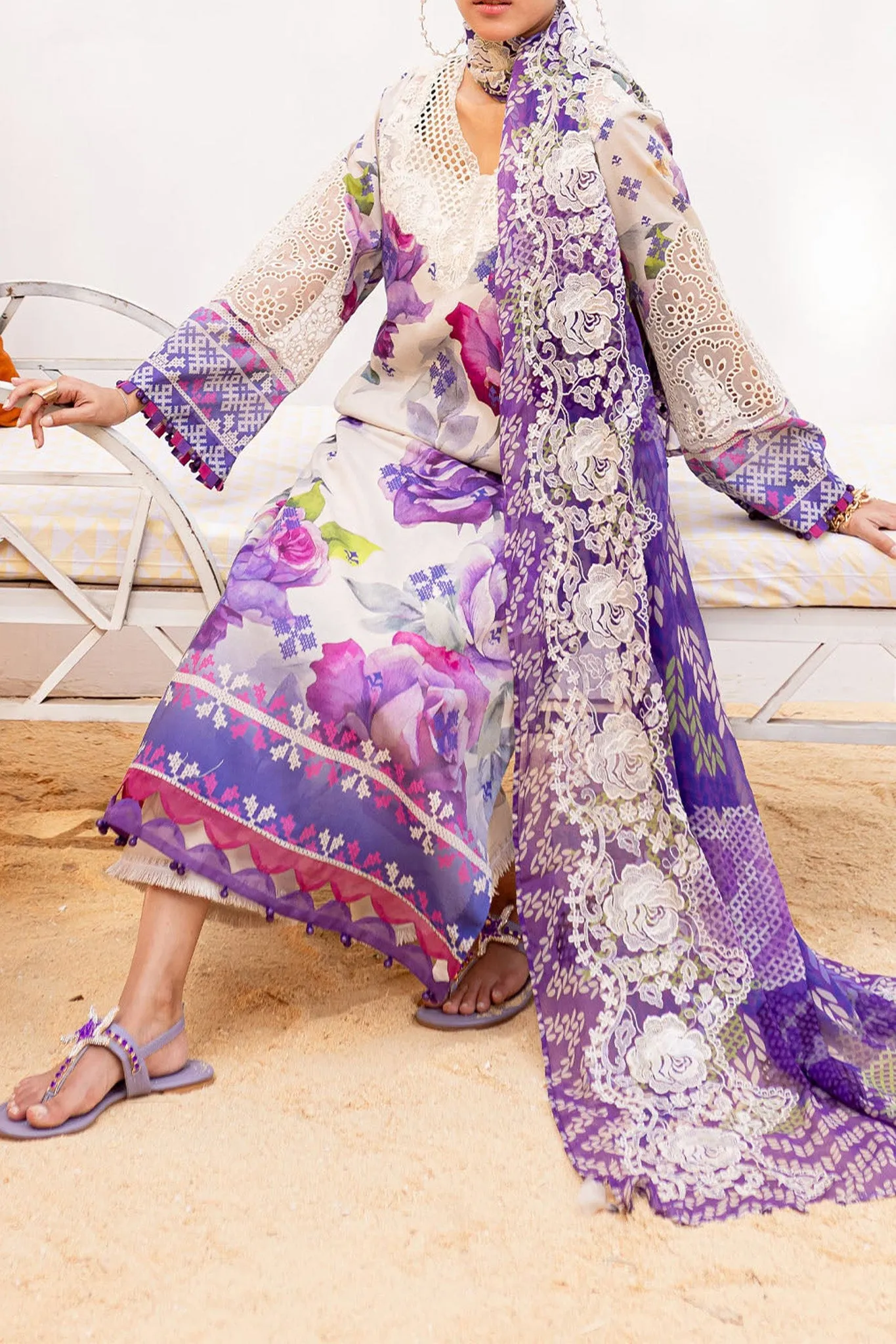 Gardenia By Nureh Unstitched 3 Piece Printed & Emb Lawn Collection'2024-NS-138