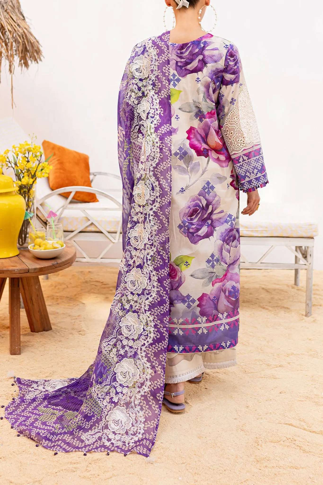 Gardenia By Nureh Unstitched 3 Piece Printed & Emb Lawn Collection'2024-NS-138