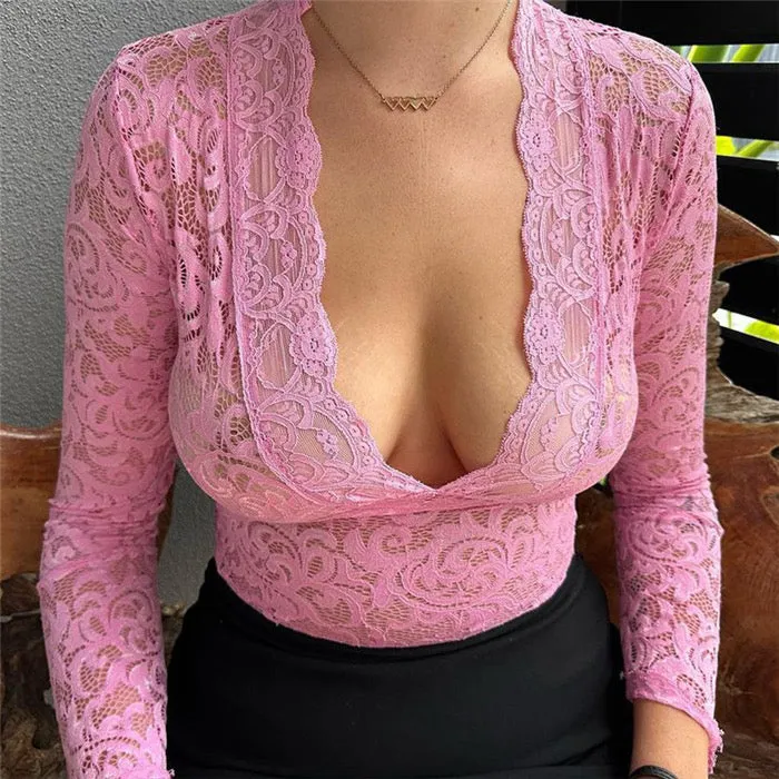 Giabella Lace Top in Pink