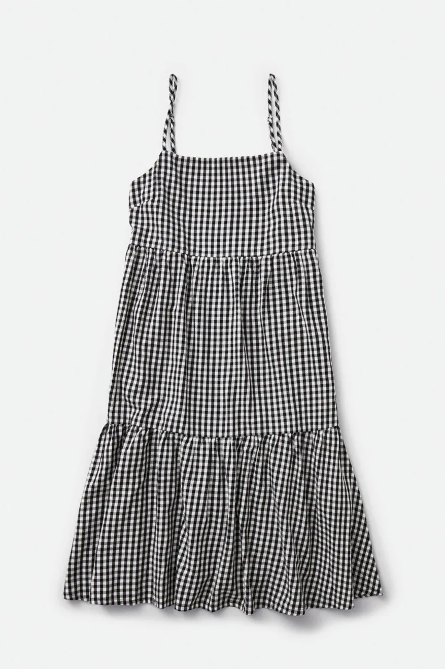 Gingham Tier Dress - Black