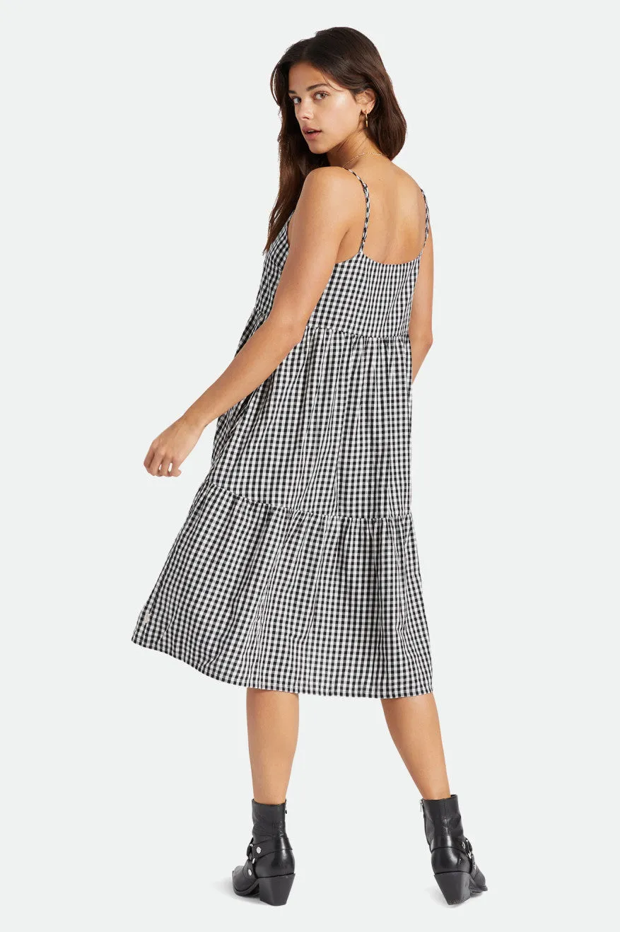 Gingham Tier Dress - Black