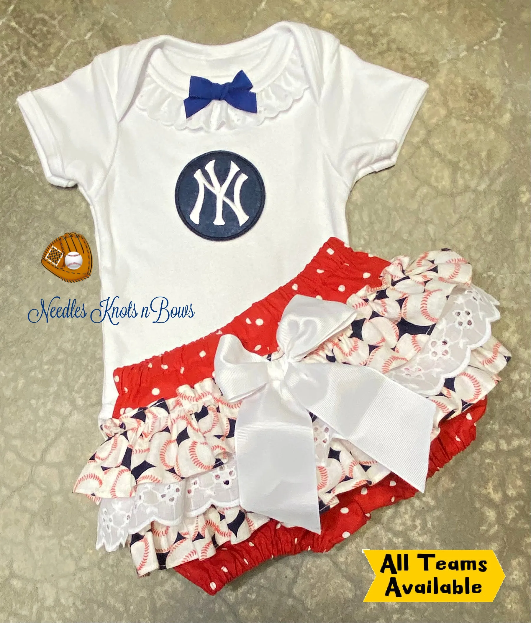 Girls New York Yankee's Game Day Baseball Outfit