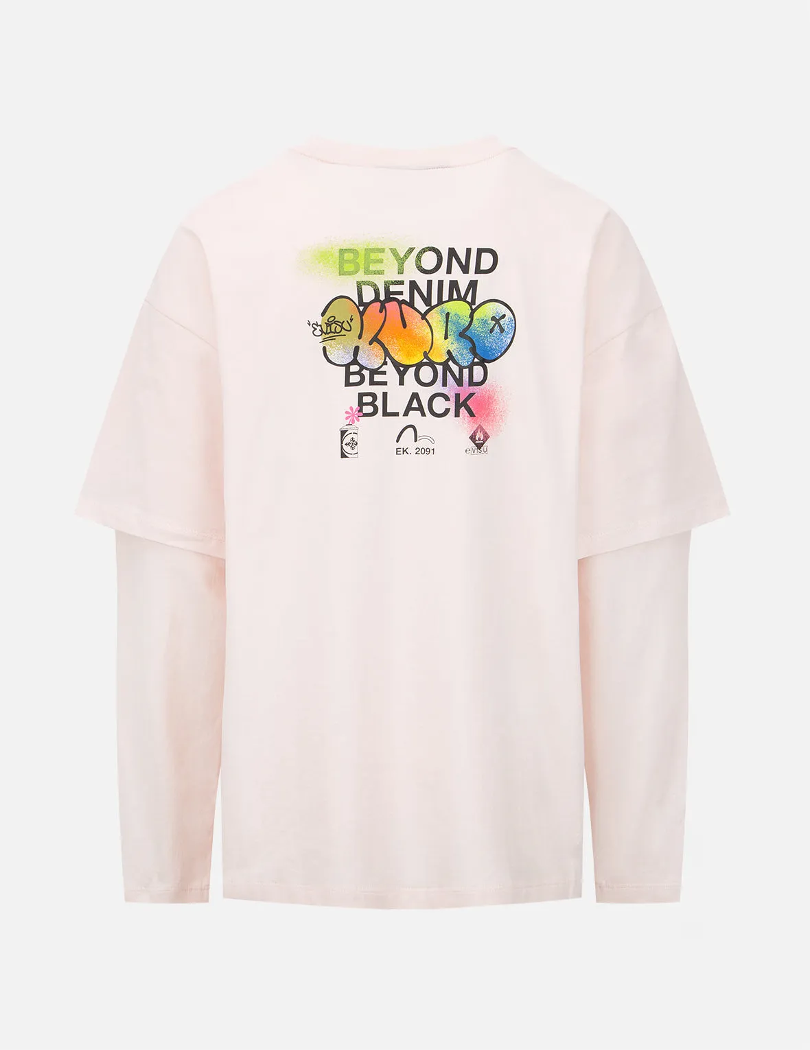 Graffiti Slogan Print 2-in-1 T-shirt