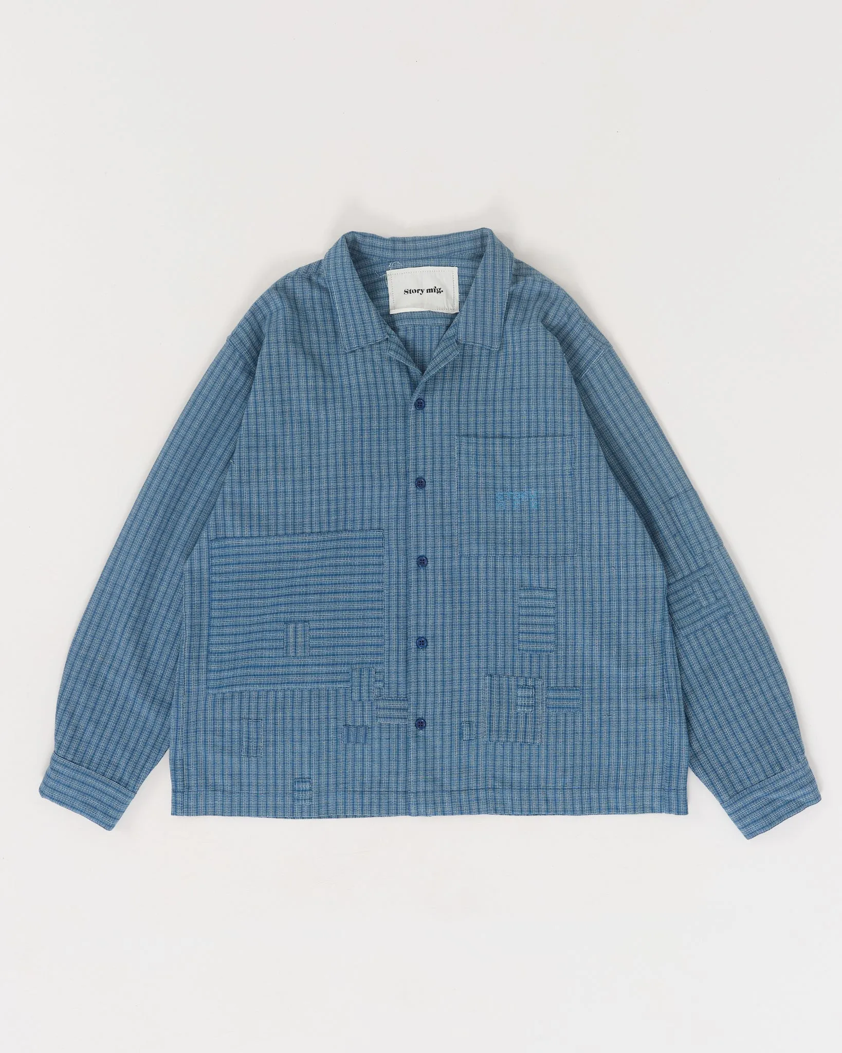 Greetings Shirt LS - Indigo Check Scarecrow