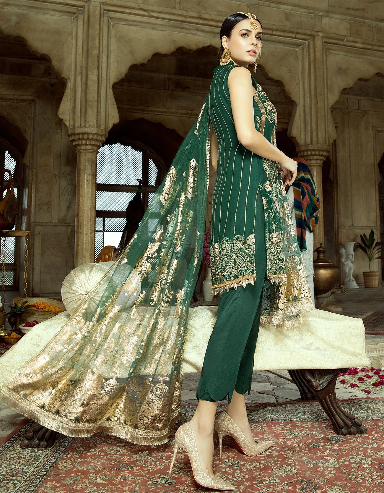 Gul-e-Azal Luxury Chiffon Collection – Lime Less Allegory