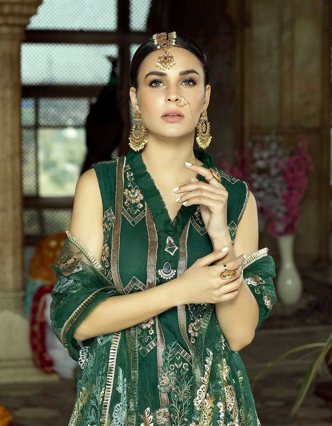 Gul-e-Azal Luxury Chiffon Collection – Lime Less Allegory