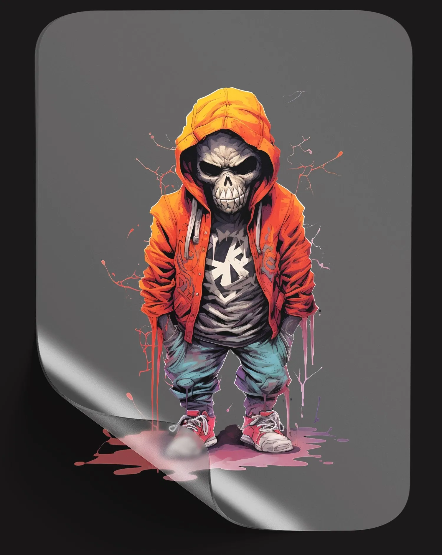 Hoodie Skull Street Cartoon