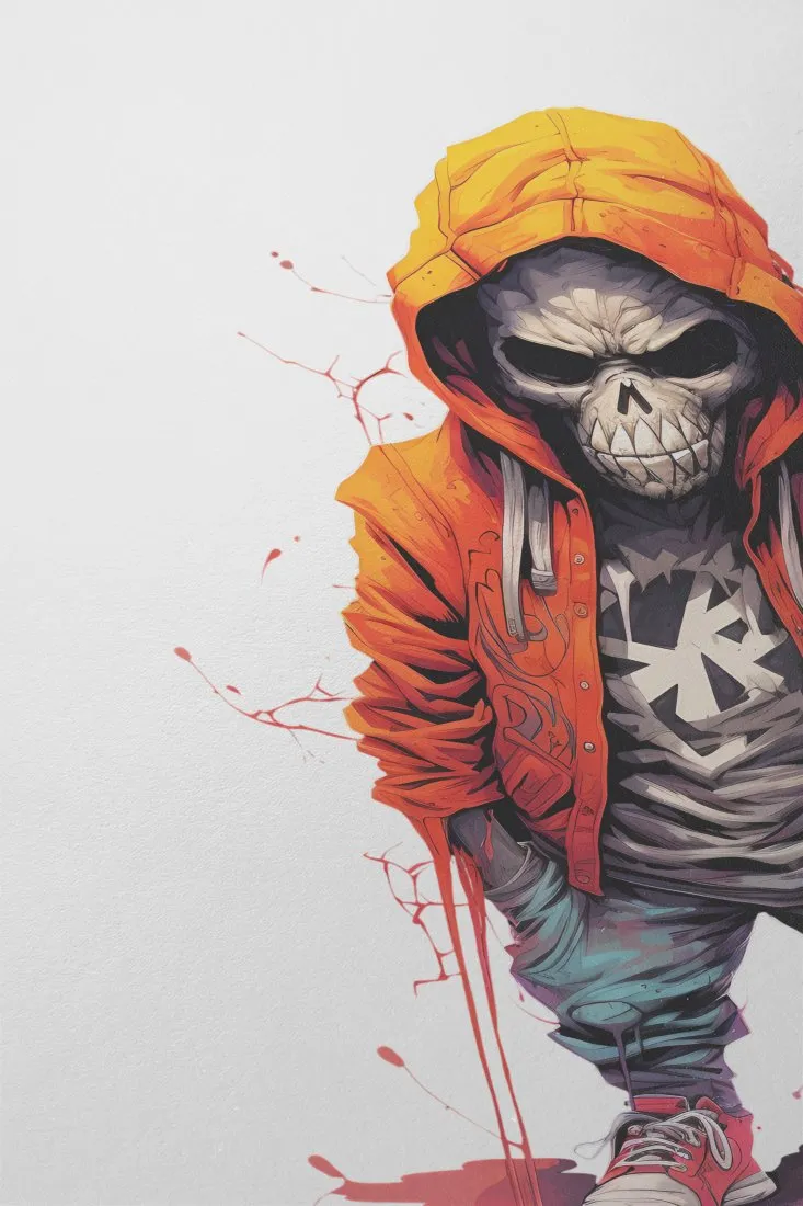 Hoodie Skull Street Cartoon