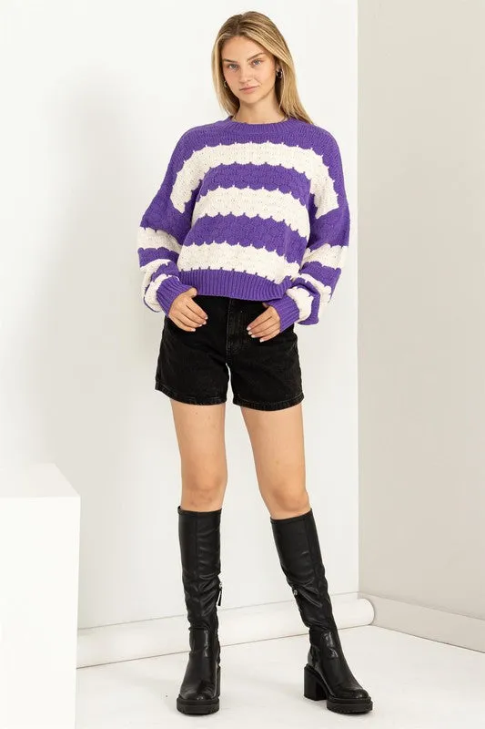 HYFVE Women's Sweater - Purple/White