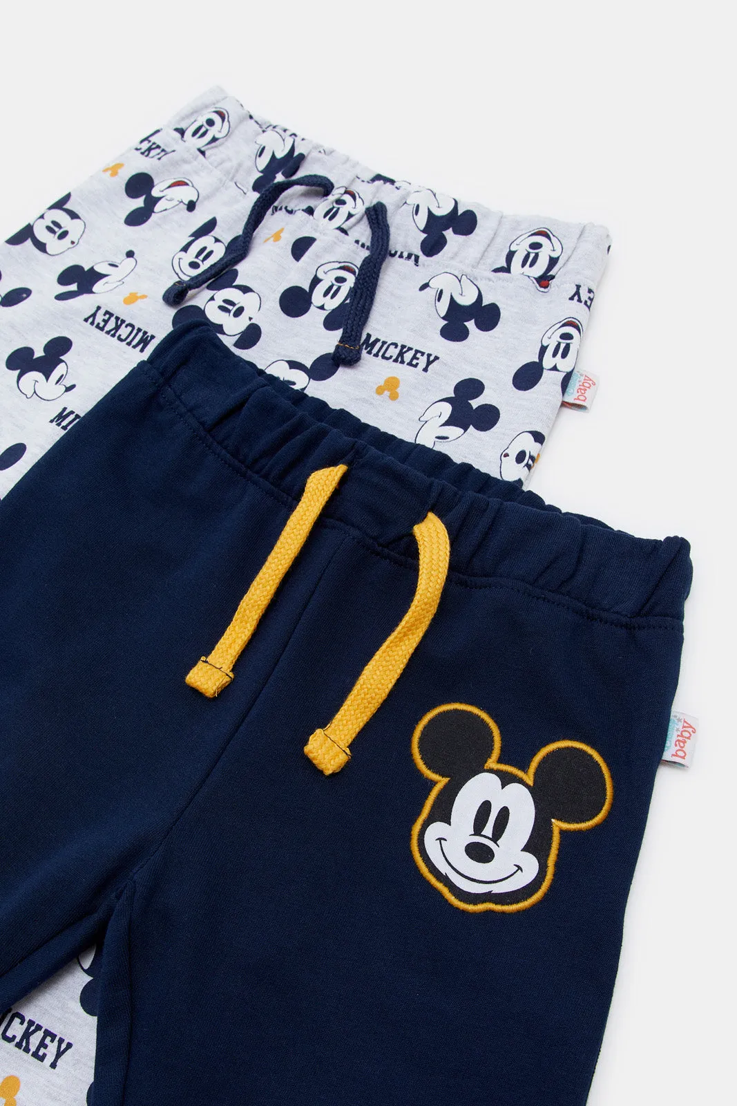 Infant Boys Grey And Navy Mickey Mouse Jogger Set (2 Piece)