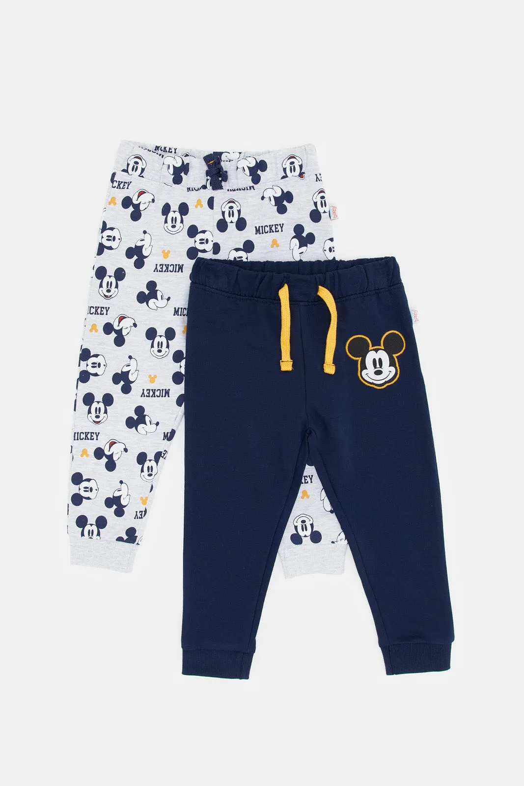 Infant Boys Grey And Navy Mickey Mouse Jogger Set (2 Piece)