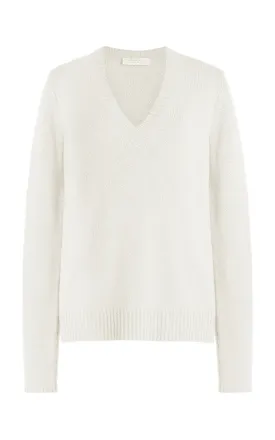 Isiah Knit Sweater in Ivory Cashmere