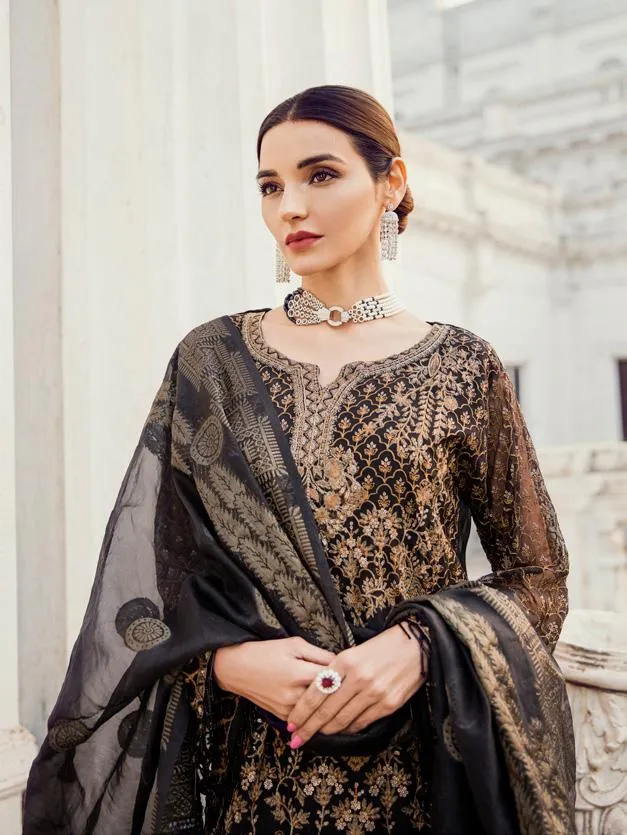 Iznik Chinon Chiffon Collection 2019 – 09 Black Royalty