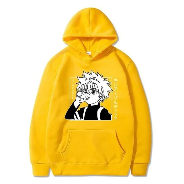 Japanese Anime Funny Killua Eyes Killua HxH Hoodies 2020 Winter Japan Style Hunter X Hunter Sweatshirts Streetwear for Women/men