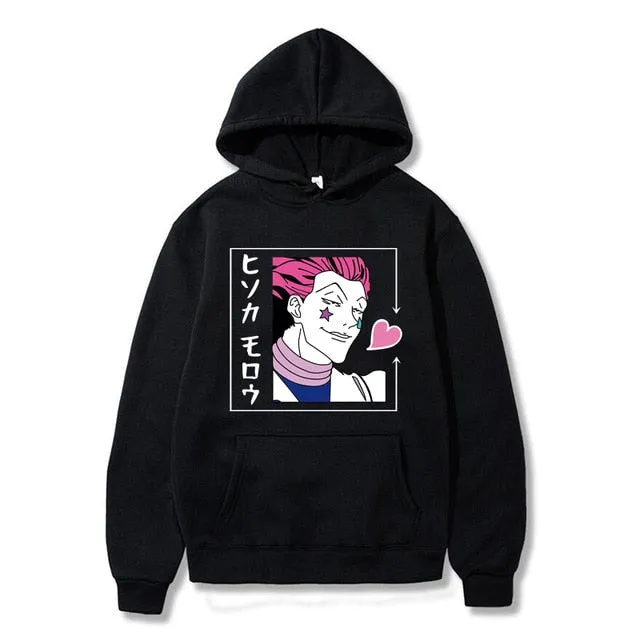 Japanese Anime Funny Killua Eyes Killua HxH Hoodies 2020 Winter Japan Style Hunter X Hunter Sweatshirts Streetwear for Women/men