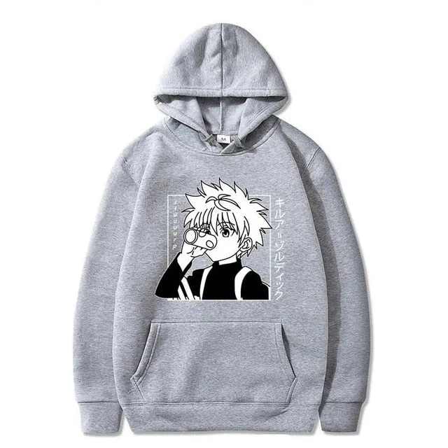 Japanese Anime Funny Killua Eyes Killua HxH Hoodies 2020 Winter Japan Style Hunter X Hunter Sweatshirts Streetwear for Women/men