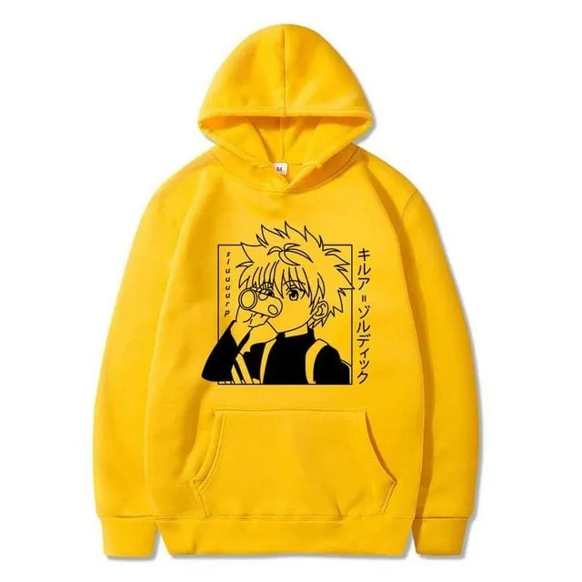 Japanese Anime Funny Killua Eyes Killua HxH Hoodies 2020 Winter Japan Style Hunter X Hunter Sweatshirts Streetwear for Women/men