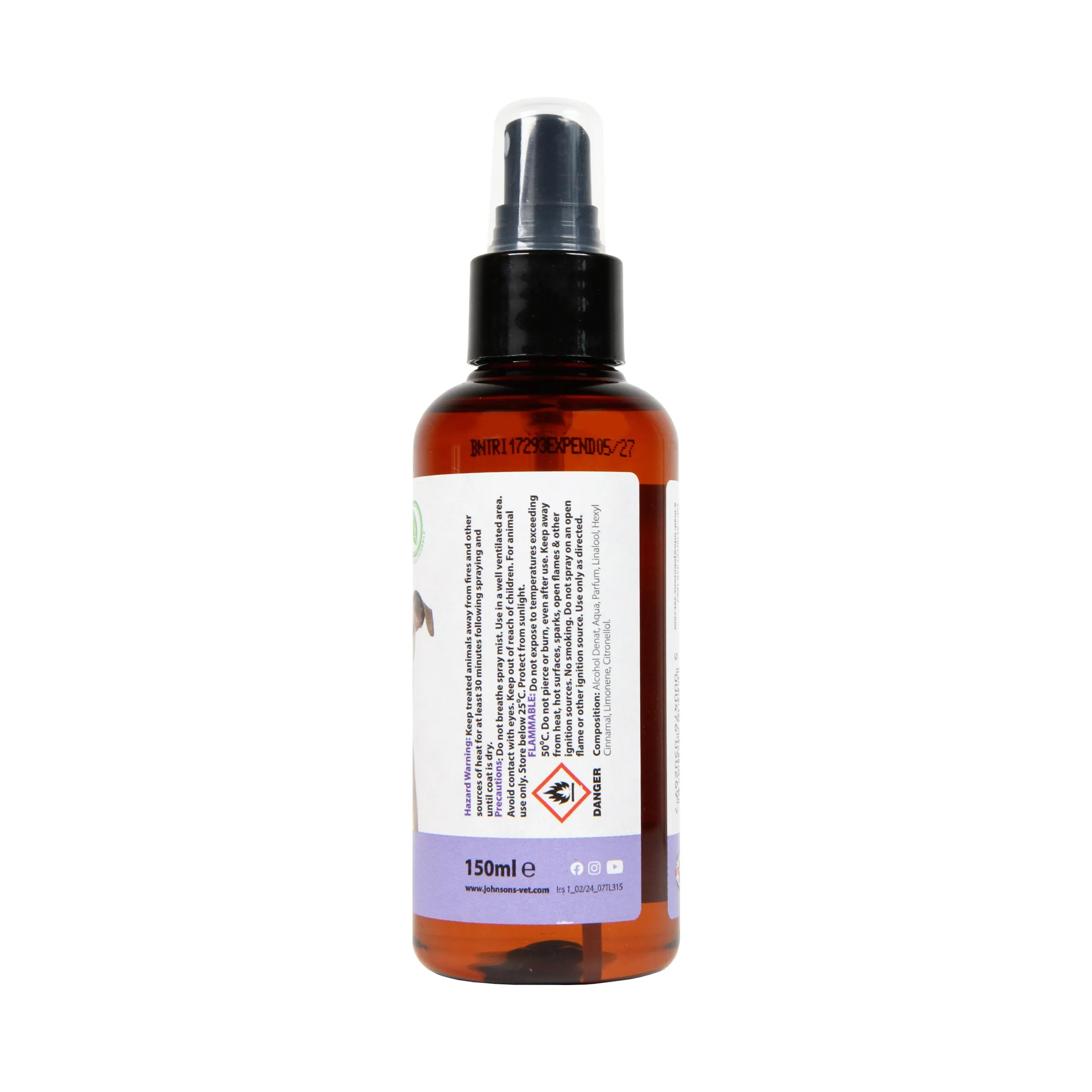 Johnson's Veterinary | Dog Deodorant Spray | Lavender Scent - 150ml