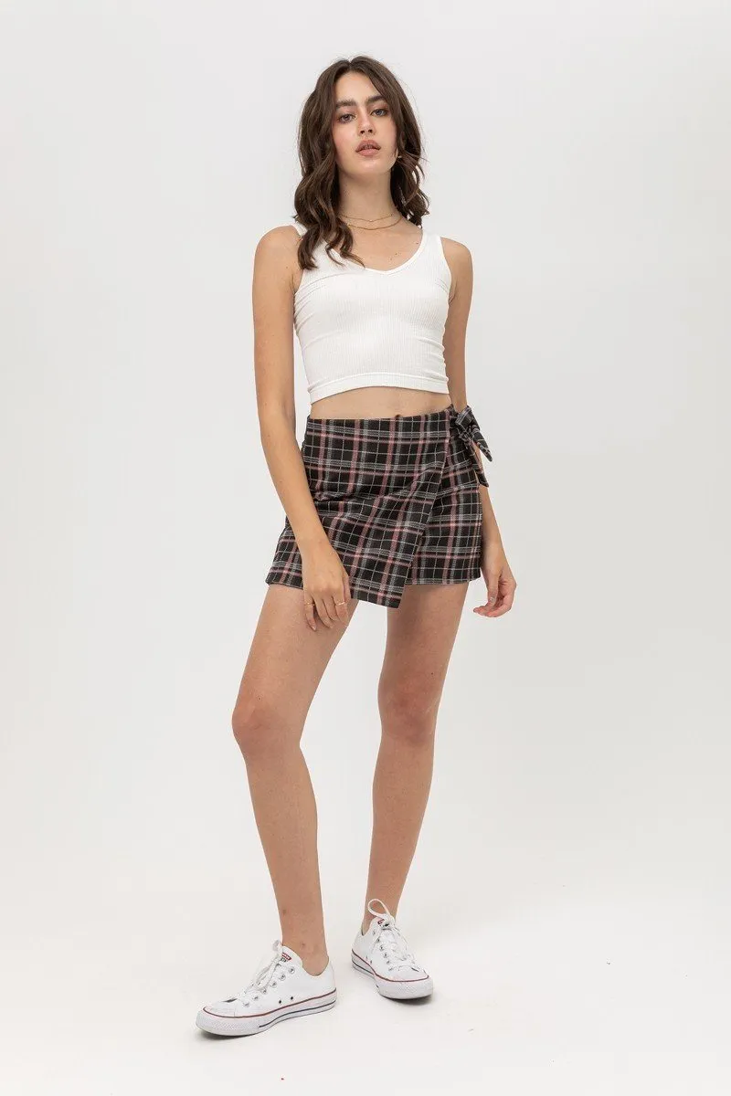 Knit Yarn Dye Plaid Skirt