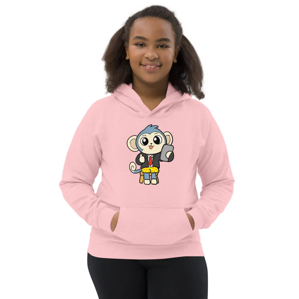 Liberty at Home (School) Cartoon Monkey Kids Hoodie