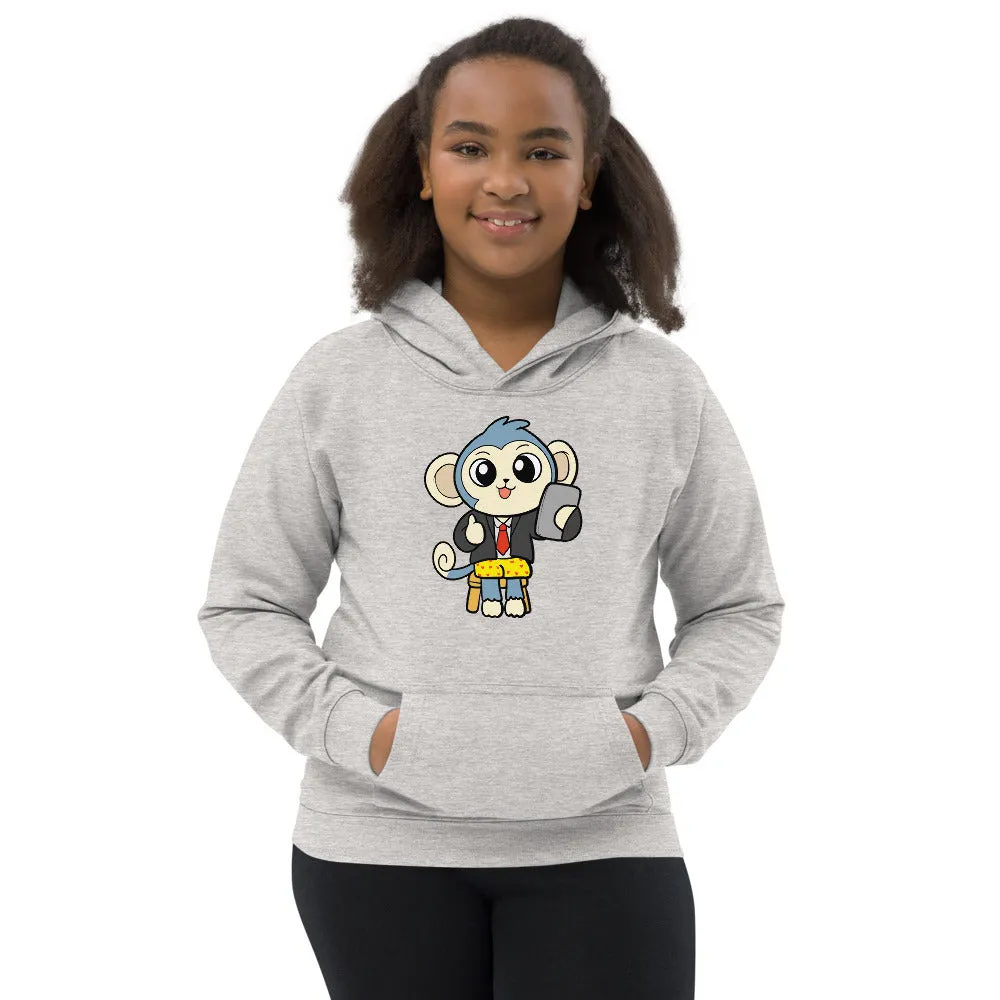 Liberty at Home (School) Cartoon Monkey Kids Hoodie