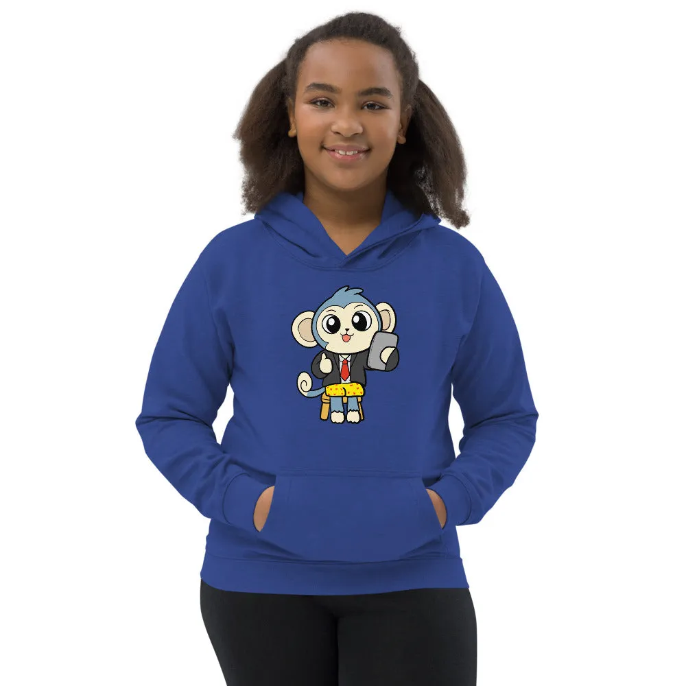 Liberty at Home (School) Cartoon Monkey Kids Hoodie