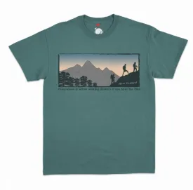 Mens New Zealand T Shirt - Mountain Hiking