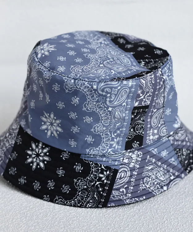 Modern Black Print Patchwork Bucket Hat LY516