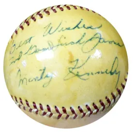 Monte Monty Kennedy Autographed Official NL Giles Baseball New York Giants Vintage Beckett BAS #B26657