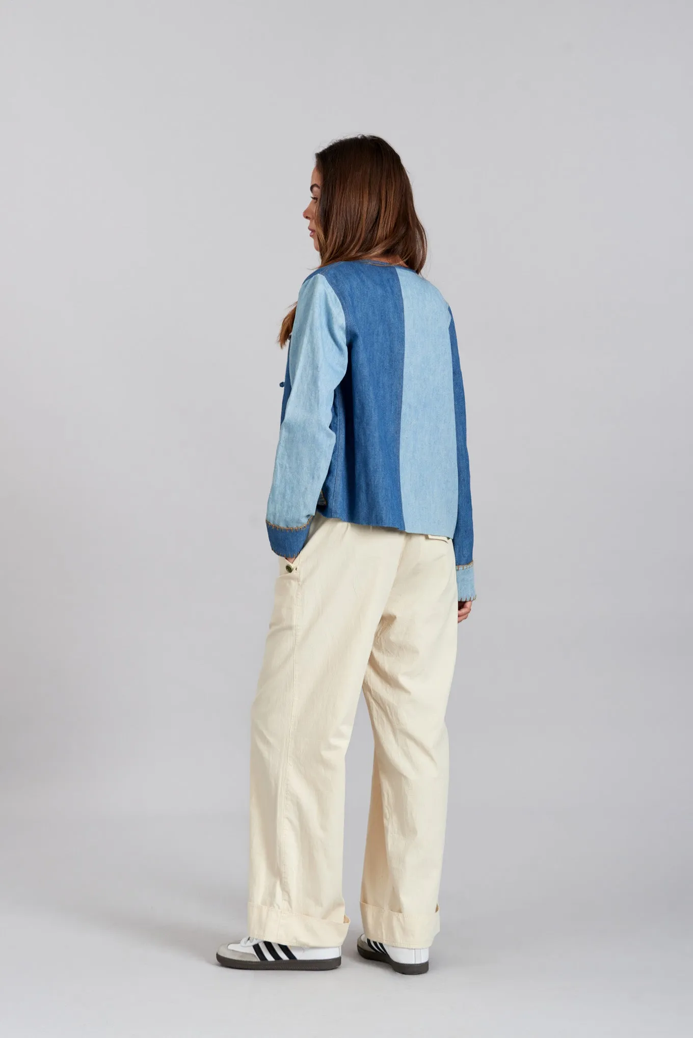 NELLY - Organic Cotton Linen patchwork jacket