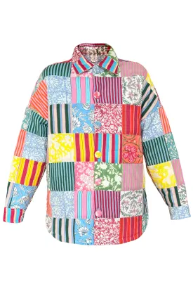 Patchwork Quilted Jacket (Multicoloured Striped)