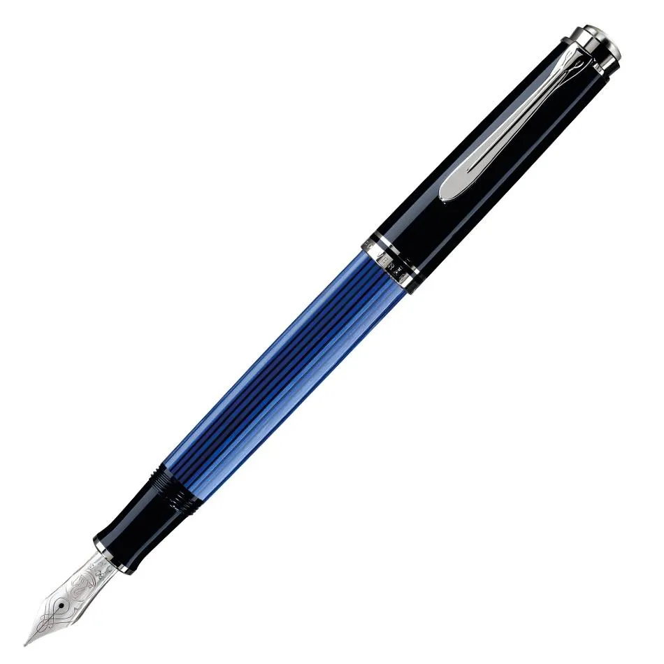 Pelikan Souveran M405 Fountain Pen - Blue with Silver Trim