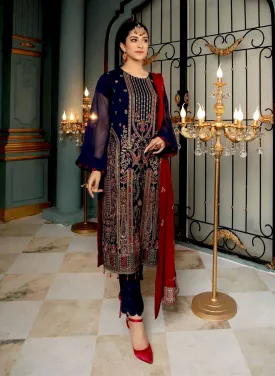 Poshak Mirha Embroidered Chiffon Collection – D-119