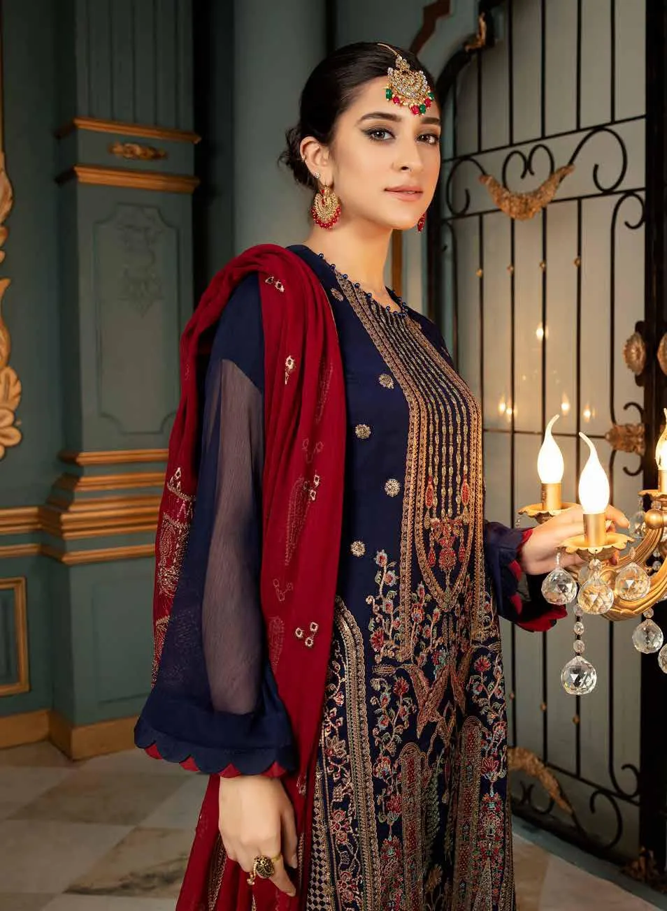 Poshak Mirha Embroidered Chiffon Collection – D-119