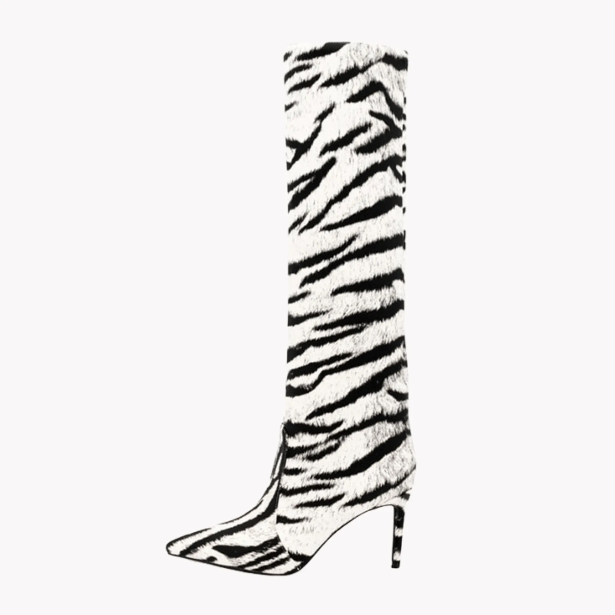 Pre Order:  Zebra Print 9cm Slip-on Boots