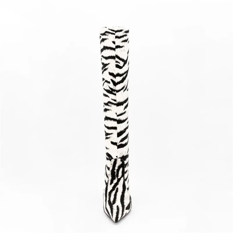 Pre Order:  Zebra Print 9cm Slip-on Boots