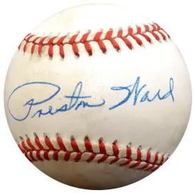 Preston Ward Autographed Official NL Baseball Brooklyn Dodgers Beckett BAS #E48576