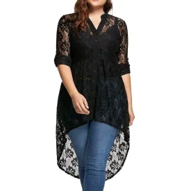 "Betty" Lace High Low Shirt