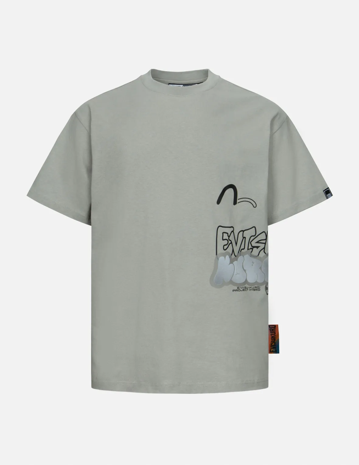 Seagull and Graffiti Logo Print Relax Fit T-Shirt