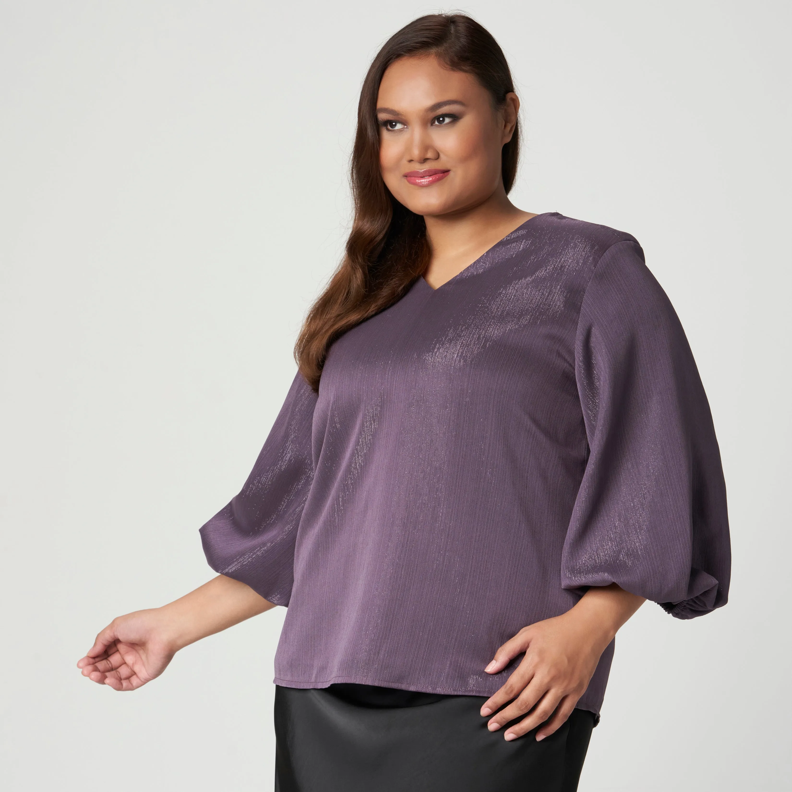 Shimmer Lantern Sleeve  Top