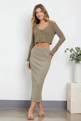 Slim Skirt-Sage Leaf