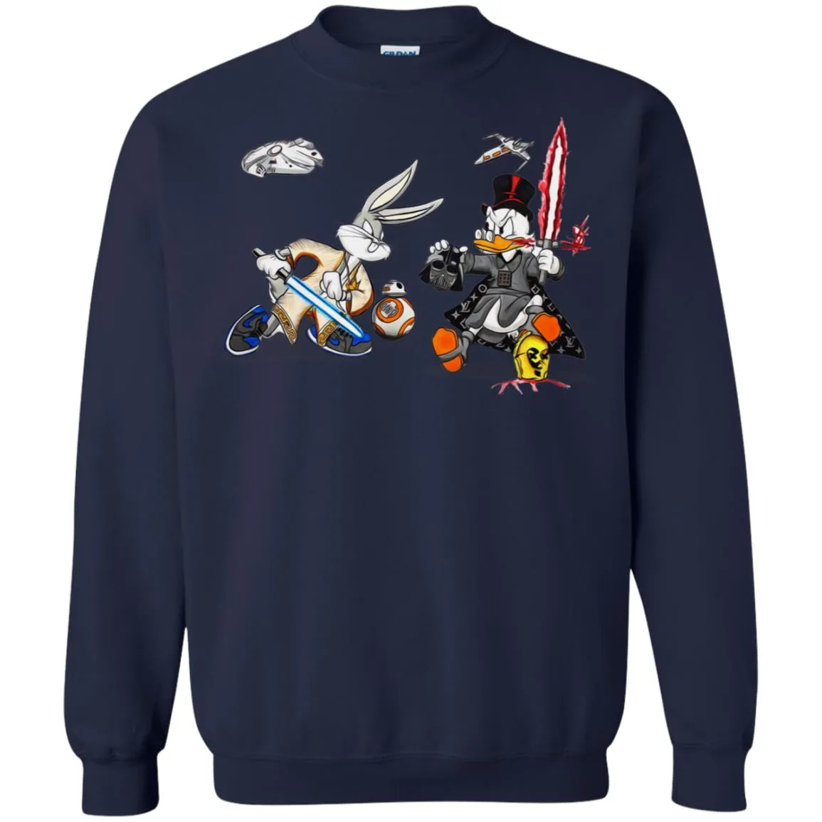 Star Wars T-shirts Rabbit Vs Duck Donald Funny Crewneck Pullover Sweatshirt