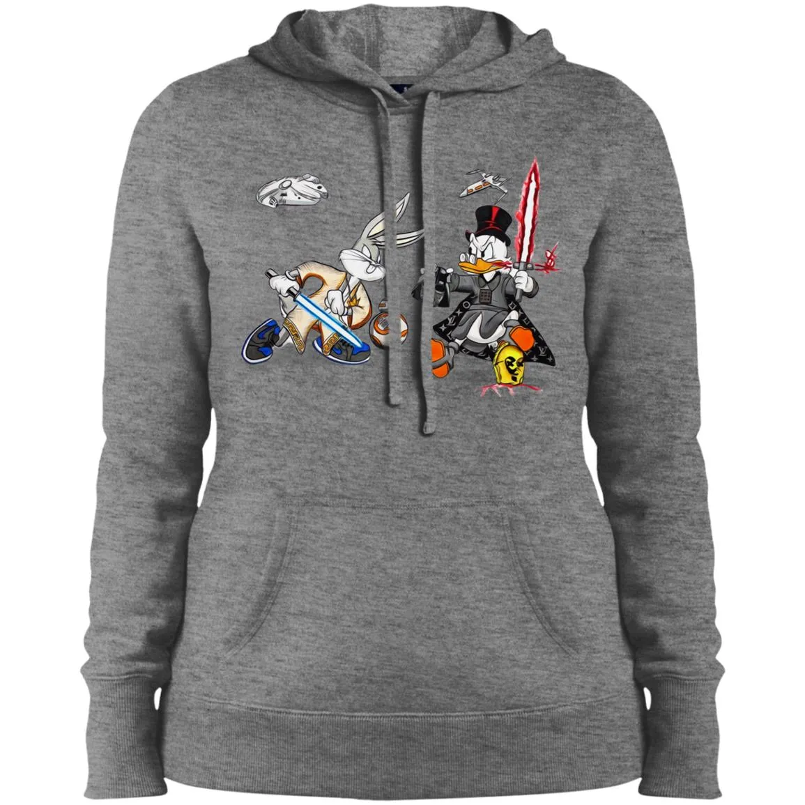 Star Wars T-shirts Rabbit Vs Duck Donald Funny Women Hooded Sweatshirt