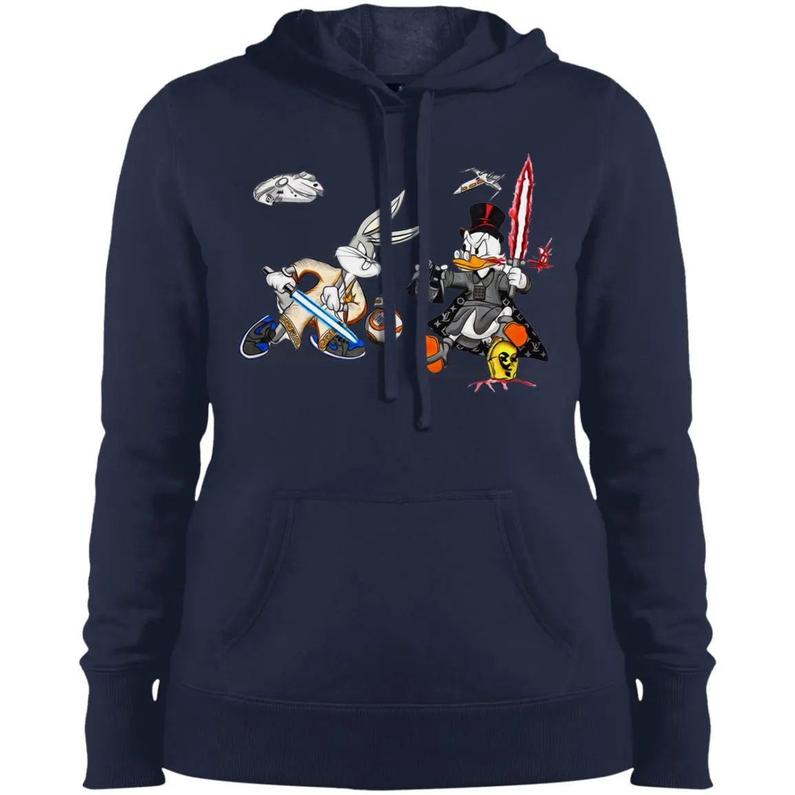 Star Wars T-shirts Rabbit Vs Duck Donald Funny Women Hooded Sweatshirt