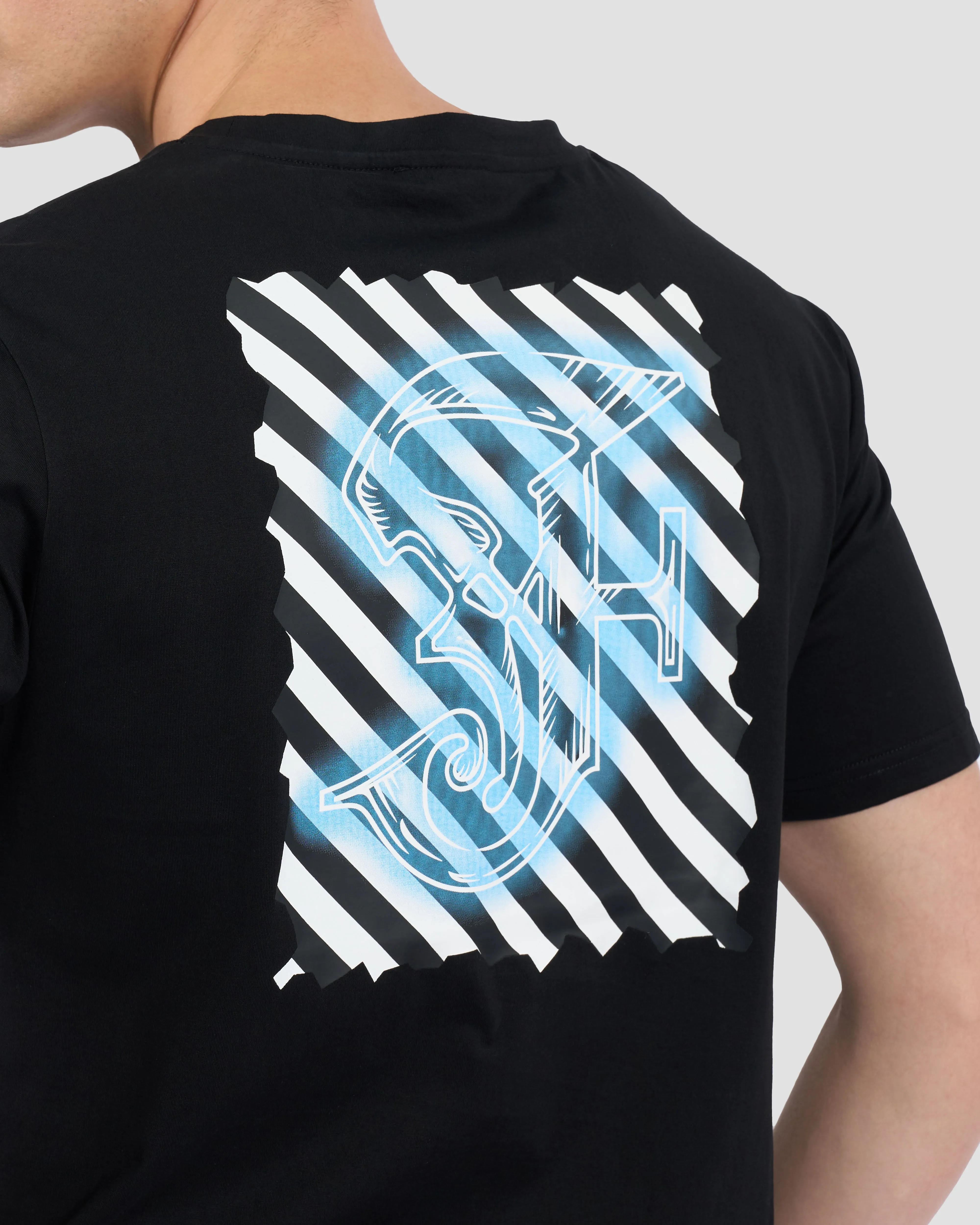 Striped Graffiti Print T-Shirt