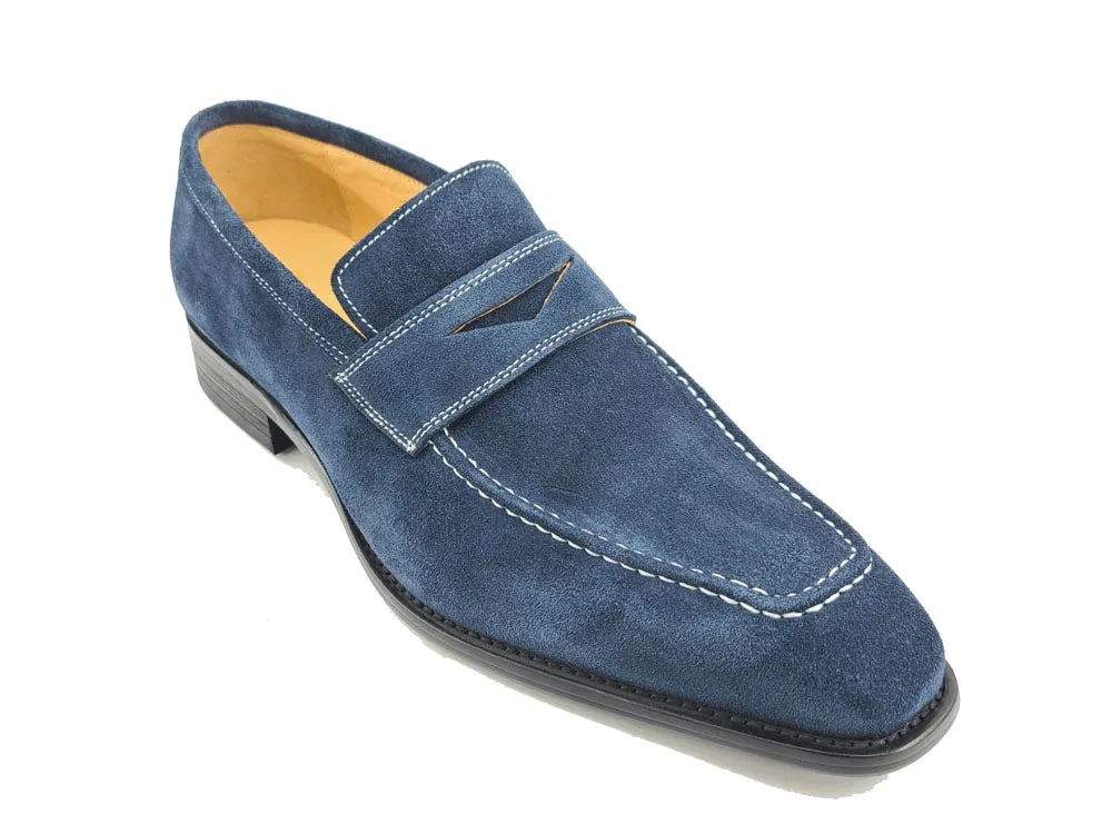 Suede Penny Loafer contrast stitching