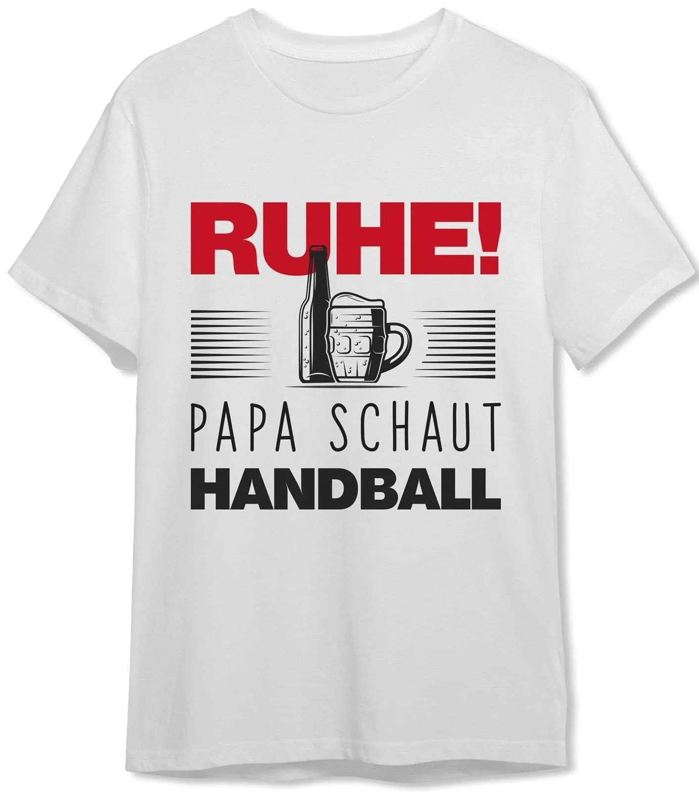 T-Shirt Herren - Ruhe! Papa schaut Handball