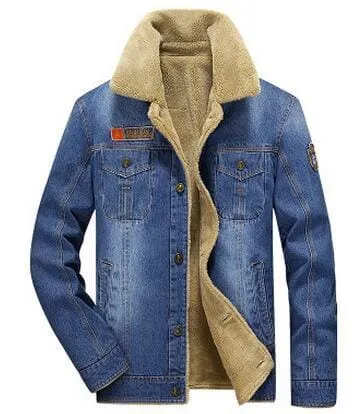 Thick Warm Winter Denim Jacket For Men