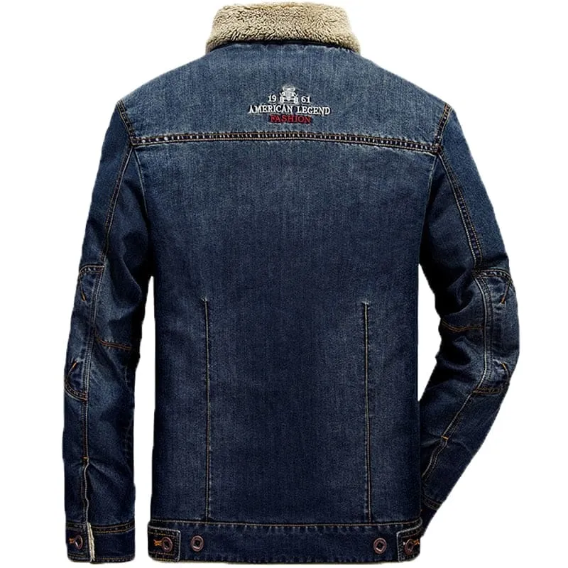 Thick Warm Winter Denim Jacket For Men